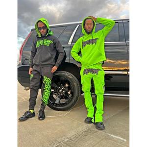 Conjunto de chándal personalizado de dos piezas para hombre, conjunto de chándal de invierno con bordado angustioso, sudadera con cremallera y conjuntos de chaqueta, fabricante de hombres - Product Image 4