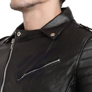 Veste en cuir de haute qualité pour hommes Logo personnalisé Veste en cuir pour hommes Dernier style Veste en cuir pour hommes - Product Image 5