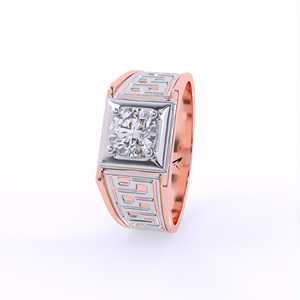 El anillo Royal Matrix para hombre viene con diamante cultivado en laboratorio IGI certificado 14K sólido Amarillo Blanco y oro rosa joyería fina para niñas - Product Image 1