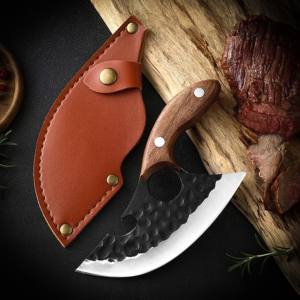 Venta caliente 6 \ "hecho a mano de acero al carbono cuchillo desollador mango de madera de nogal espiga completa para uso en la cocina tendencia OEM barato precio bajo - Product Image 1
