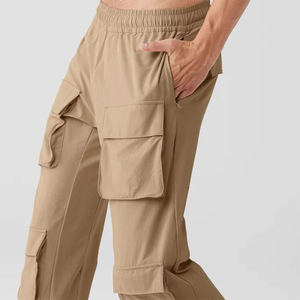 2025 personnalisé hommes entraînement Cargo survêtement pantalon en gros qualité couleur unie grande taille poches latérales poches latérales - Product Image 4