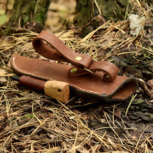 ปลอกหนังปรับแต่งได้สำหรับล่าสัตว์และมีด EDC พร้อมเข็มขัดที่แข็งแรงปลอกหนังที่ดีที่สุดสำหรับการสนับสนุน OEM - Product Image 5