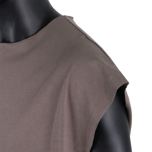 เสื้อยืดแขนกุดทรงโอเวอร์ไซส์แบบสั่งทำพิเศษสำหรับผู้ชาย ขอบดิบ ผ้าฝ้าย เสื้อกล้ามลำลองทรงโอเวอร์ไซส์ - Product Image 3