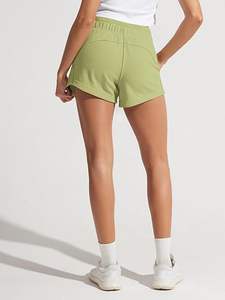 Short en lin pour femmes, respirant, léger, pour l'été Short de sport pour femmes, élastique, taille haute, coupe d'entraînement - Product Image 2