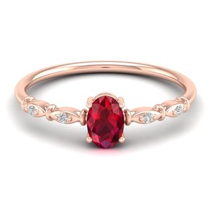 Anillo de Compromiso de Plata de Ley 925 con Moissanita de Diseño Original REYES, Corte Ovalado, Gema de Rubí de 0.5 Quilates, Joyería Fina - Product Image 6