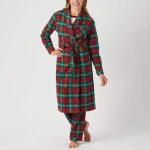 Robe en flanelle à carreaux pour femmes-douce, confortable et parfaite pour se prélasser et rester au chaud pendant les froides nuits d'hiver - Product Image 2