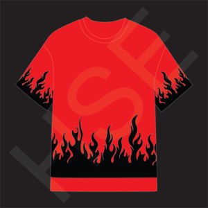 T-shirt unisexe en coton avec motif flamme, graphique tendance - Product Image 3