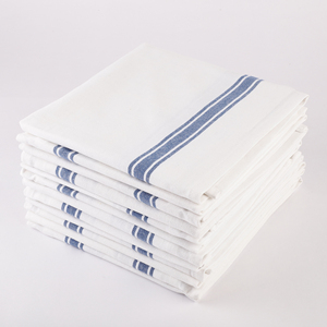 Serviette de cuisine en coton recyclé Vintage Strips en rouge pour la cuisine de golf - Product Image 1