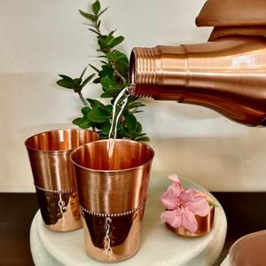 ขวดน้ำทองแดงทำด้วยมือขวดน้ำพร้อมแก้วทำจากทองแดงบริสุทธิ์สำหรับใช้ในชีวิตประจำวันและในสำนักงาน - Product Image 3