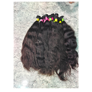 Auténtica Peluca de cabello humano crudo recto de grado templo indio extensiones Remy dibujadas al por mayor extensiones de cabello humano indio - Product Image 6