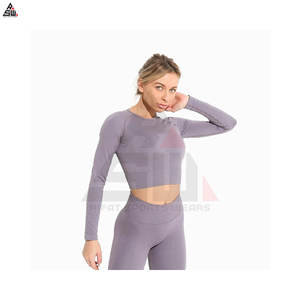 OEM & ODM, ensembles de vêtements de sport de yoga athlétiques de course à pied de grande taille, ensembles de leggings de yoga pour femmes en 2 pièces, logo personnalisé - Product Image 5
