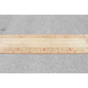 พรมตุรกีวินเทจ ขนาด 2.6x9.4 ฟุต สีเบจน้ำตาลลายจุด ทำจากขนสัตว์ - Product Image 3