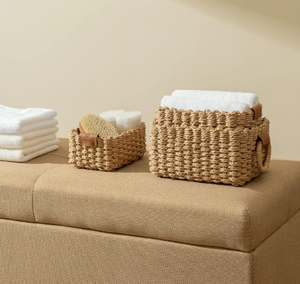 Set of Two Multifunctional Home Decorative Paper <b>Rope</b> Storage <b>Baskets</b> Handcrafted Customized Storage <b>Basket</b> Made in India - Product Image 4