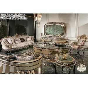 Mexicaanse Stijl Bankstel Voor Luxe Villa 'S Amerikaanse Design Houten Salon Meubels 5-zits Hand Gesneden Bank Voor Salon