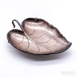 Aluminum Leaf Platter Serving Tray Leaf Bowl for Sale Silver Leaf Design Dish for Dinnerware Home and Tabletop <b>Decorative</b> - Product Image 5