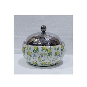 Merveilleux Design Ustensiles De Cuisine Buffet Alimentaire Hot Pot Bois Et Meena Work Pot De Service Avec Couvercle Martelé À Bas Prix - Product Image 1