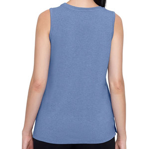 Camiseta básica con cuello redondo para mujer, camisetas sin mangas de algodón 100%, camisetas sin mangas personalizadas para mujer, chalecos suaves para mujer - Product Image 2