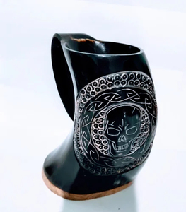 Tazas de cuerno talladas a mano auténticas-100% recipientes para beber cuerno de búfalo de agua genuina para hidromiel, whisky y bebidas especiales - Product Image 4