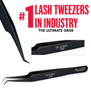 Pinzas de pestañas de volumen más populares, pinzas de extensión de pestañas de punta de fibra, pinzas de volumen de arranque de 45 grados de acero inoxidable para pestañas - Product Image 3