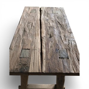 Banc de douche en bois d'orme japonais antique récupéré, tabouret de salle de bain rustique, siège en bois de spa, antidérapant, écologique, banc en teck résistant à l'érosion - Product Image 5