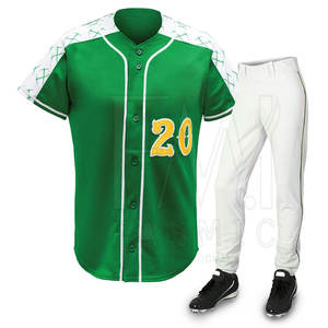 Uniforme de béisbol de poliéster para hombre de la mejor calidad con logotipo personalizado estampado conjunto al por mayor - Product Image 1