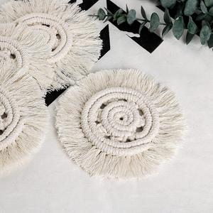 Sous-verres en macramé en coton faits à la main de haute qualité pour les boissons, vente en gros, sous-verres à thé de cuisine par Casa Decor - Product Image 1