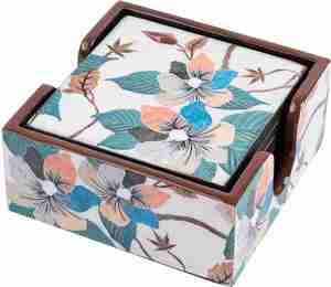 ที่รองแก้วทำจากไม้สีดำทำด้วยมือถาดรองแก้วกาแฟทำจากเรซินสไตล์รักที่รองแก้วชาจากอินเดียฟรี - Product Image 1