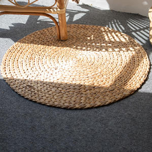 Vente chaude ronde tissé paille naturelle jacinthe d'eau tapis sol décor bas prix vintage tapis tapis tapis - Product Image 5