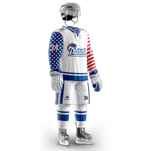 Premium Quality Factory Price Custom Made Team Hockey Uniform Wear Professional Ice Hockey Jersey Pant Shell Skate Guards <b>Socks</b> - Product Image 5