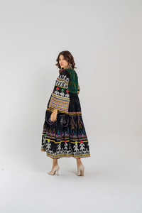 Salwar Kameez Afghani Vintage Kuchi, broderie artisanale, soie Georgette, tenue de mariage et de fête pour femmes, coupe ajustée, taille personnalisable, OEM - Product Image 6