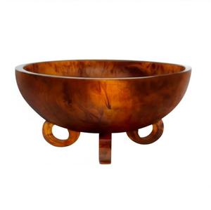 Decoración moderna hecha a mano para el hogar, Frutero de resina marrón, base de anillo, patas para servir aperitivos, mesa, centro de mesa, técnica de fundición de resina - Product Image 1