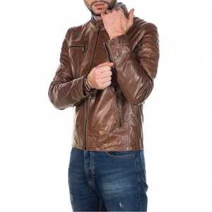 แจ็กเก็ตหนังสำหรับนักขี่จักรยานของผู้ชายเสื้อแจ็คเก็ตหนังวัว100% เข้ารูปแฟชั่นสำหรับนักขี่มอเตอร์ไซค์ฤดูหนาว - Product Image 3