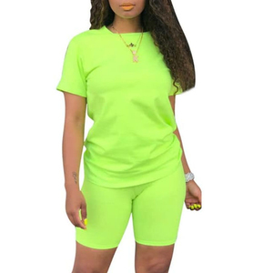 Conjuntos de pantalones cortos, conjuntos deportivos de dos piezas de verano para mujer, camisetas de manga corta, pantalones cortos transpirables para mujer, conjuntos de Yoga para correr - Product Image 1