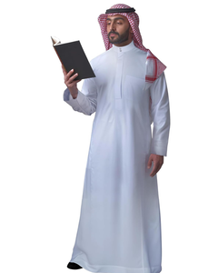 Ropa musulmana para hombre, vestido caftán islámico Thobe de Oriente Medio, túnicas árabes Abaya Dubai, OEM y etiqueta privada disponible, MOQ bajo - Product Image 1