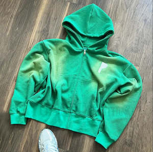 Fabricante de ropa Vintage Color Block 100% Cotton Waffle Custom Logo Screen Print Tie Dye Zip up Hoodie - Product Image 1