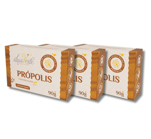 Alquiverde Jabón Corporal Vegano Ecológico de Propóleo Natural 90g (Paquete de 6) - Cuidado de la Piel Cruelty-Free - Product Image 1