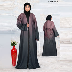 Chaqueta Abaya Larga de Lino con Estampado Digital para Mujer, Estilo Informal, Transpirable y Ligera, Ideal para Fiestas Nocturnas - Product Image 1