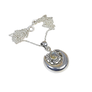 Labradorite-Pendentif en argent sterling 925 avec chaîne, forme ronde, bijou fait main, cadeau pour filles - Product Image 1