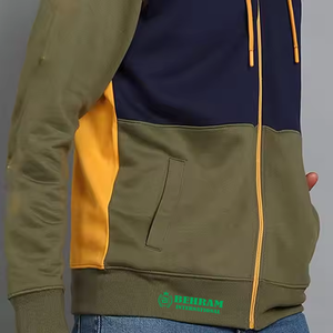 Sweat-shirts à capuche unisexes personnalisés de haute qualité, avec fermeture éclair, logo personnalisé, 100% coton, molleton/polaire française - Product Image 6