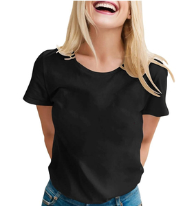 T-shirts pour femmes, col mandarin, manches courtes, coupe ajustée, en soie/coton Dobby, anti-rides - Product Image 3