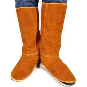 Cuero de vaca Resistente al calor Polainas de soldadura Protectores de botas Cubierta de zapato de soldadura Cubierta de pie de seguridad - Product Image 4