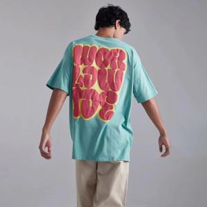 Venta al por mayor personalizado de los hombres de peso pesado de gran tamaño Jersey de alta calidad de diseño Vintage transpirable Puff impresión camiseta - Product Image 4