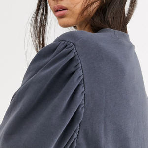 Alta calidad de las mujeres de gran tamaño Twist Back sudadera de manga larga recortada sin espalda Top mujeres pulóver sudadera de gran tamaño - Product Image 5