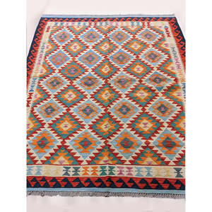 Alfombra Kilim de Maimana, Afganistán, 196 x 152 cm - Product Image 5