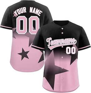 Maillot de baseball dégradé personnalisé vêtements de sport personnalisés avec nom et numéro cousus pour hommes femmes jeunes - Product Image 2