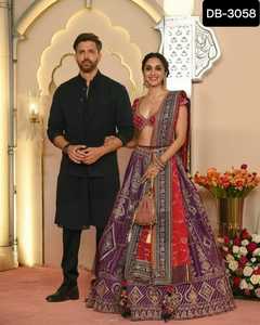 ชุดประจำชาติอินเดียผ้าไหมจาลพารีพร้อมงานปักลายลำดับด้วยผ้าจอร์เจียกับงานปักลายดิจิทัล - Product Image 6