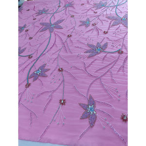 Tissu perlé fait main le plus vendu pour les femmes robe de soirée robe de soirée et robe de mariée tissu - Product Image 3