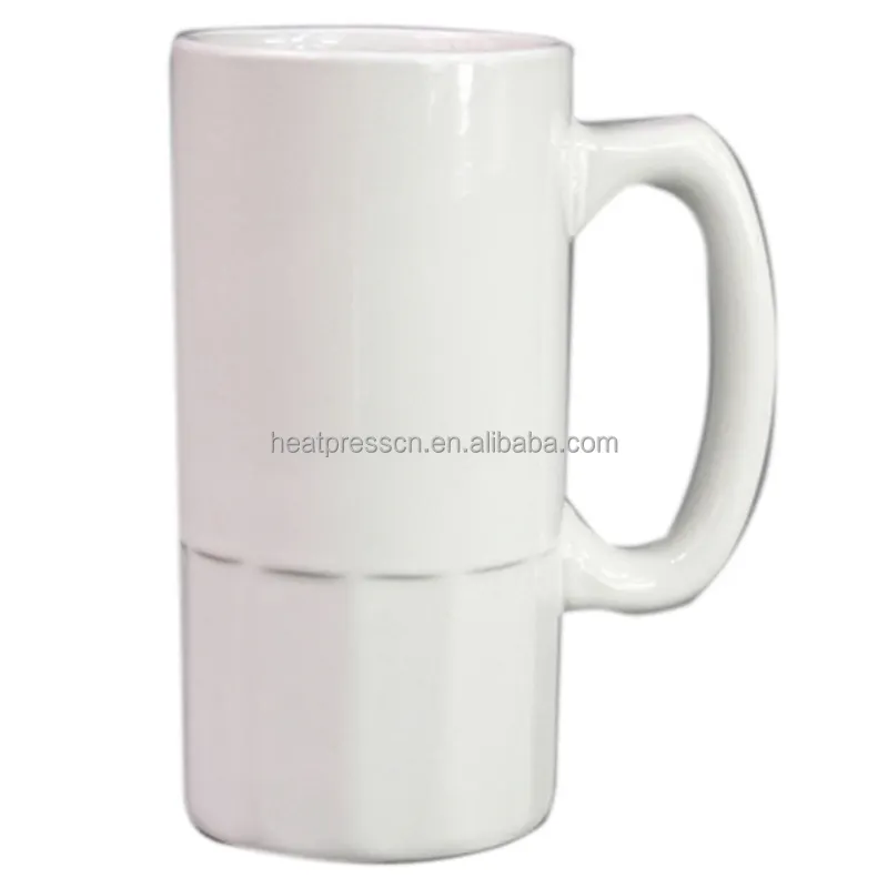 AIDARY 20oz White Sublimation Ceramic Beer Mug