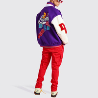 Veste bomber varsity personnalisée OEM avec patch brodé, 2 poches latérales, imperméable et coupe-vent, en toile d'hiver pour hommes et femmes