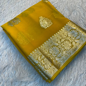 Produit le plus vendu : Sari en georgette de viscose avec blouse assortie ! Prix 850, prix fixe, chemisier non cousu - Product Image 1